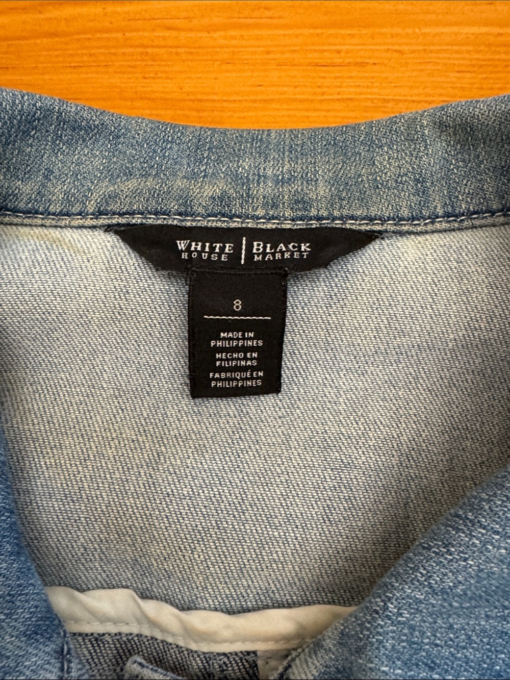White House Black Market Light Wash Jean Jacket - Picture 6 of 12